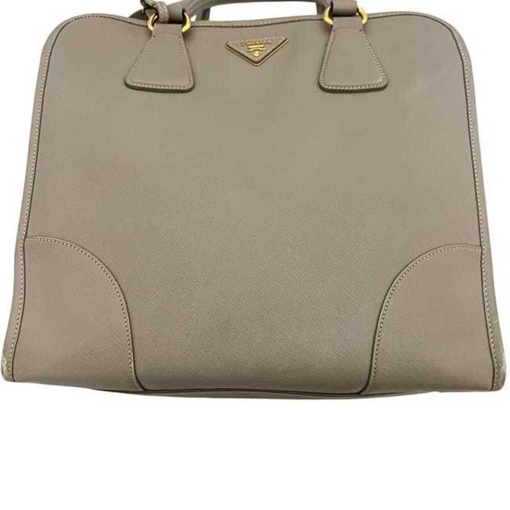 PRADA Cream Leather Saffiano Shoulder Bag - Picture 8 of 11